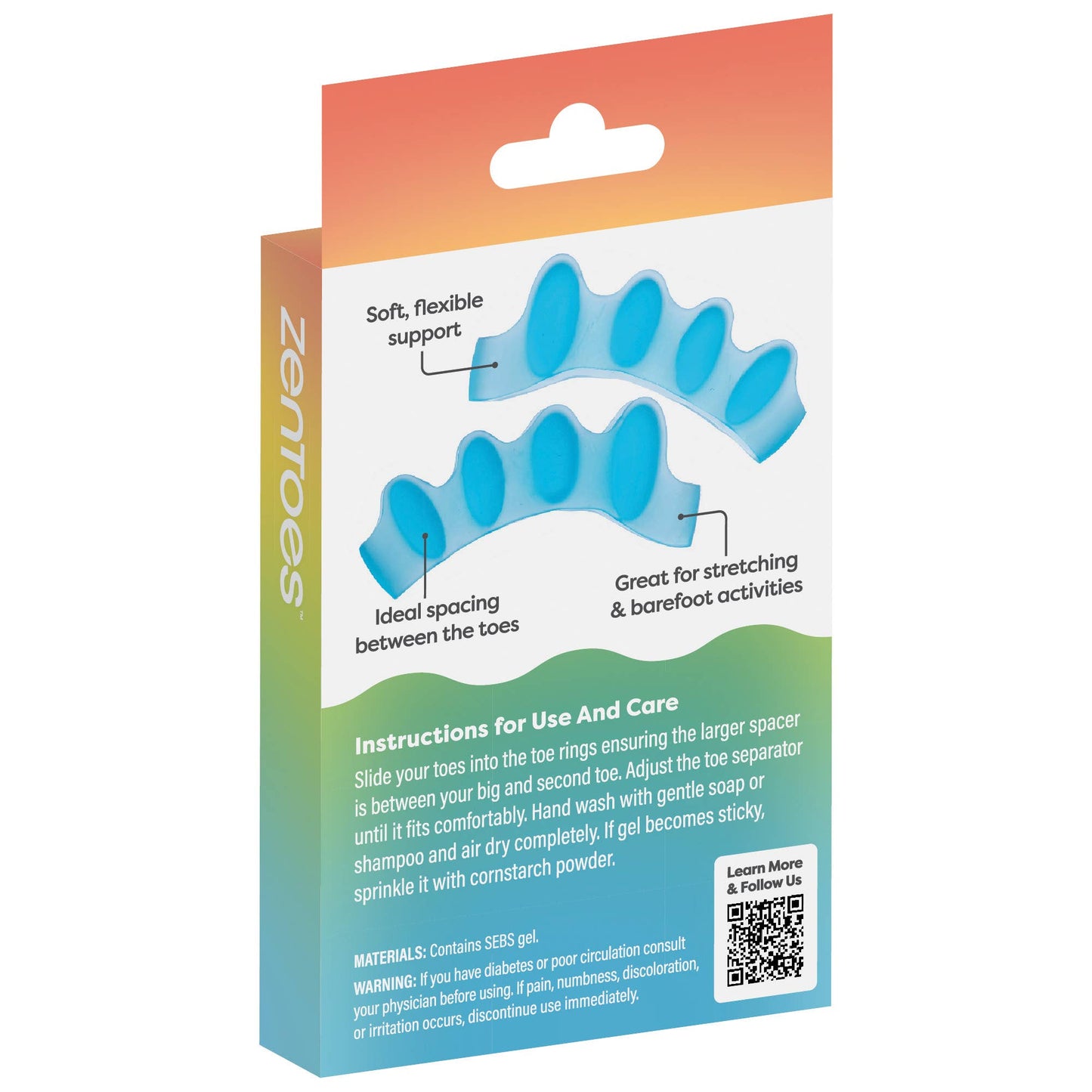 Five Loop Toe Separator, Blue - 1 Pair 