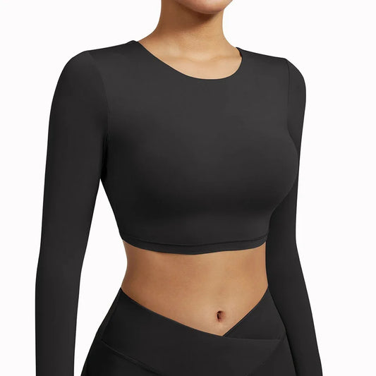 Three Point Open Back Crop Top